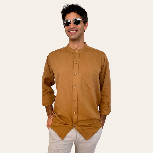 Long Sleeve Solid Button Down - Golconda