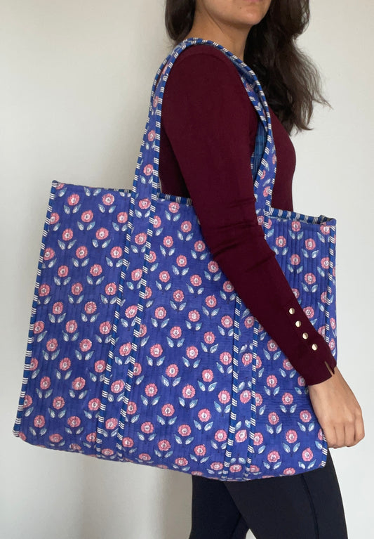 Indigo Blossom Tote