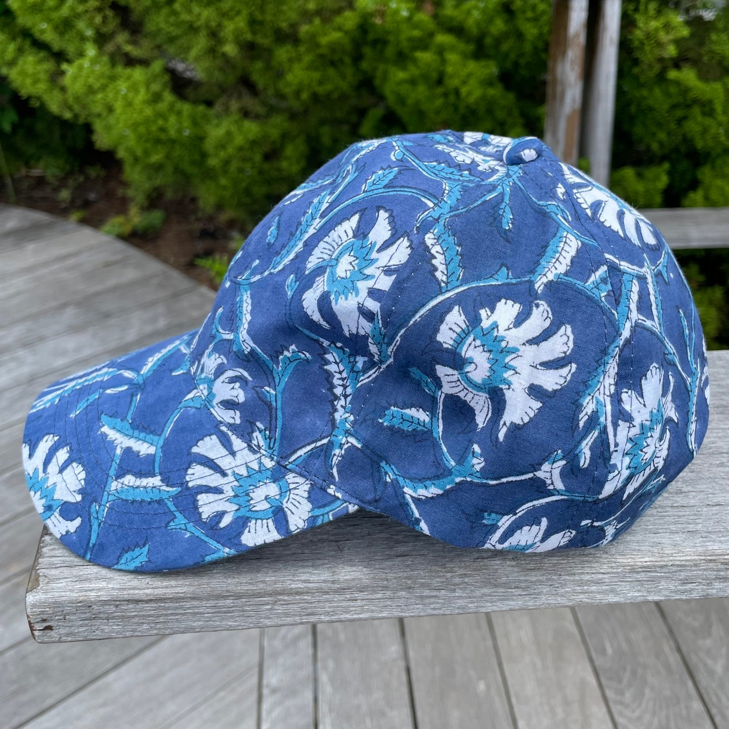 Printed Hat- Blue Bloom