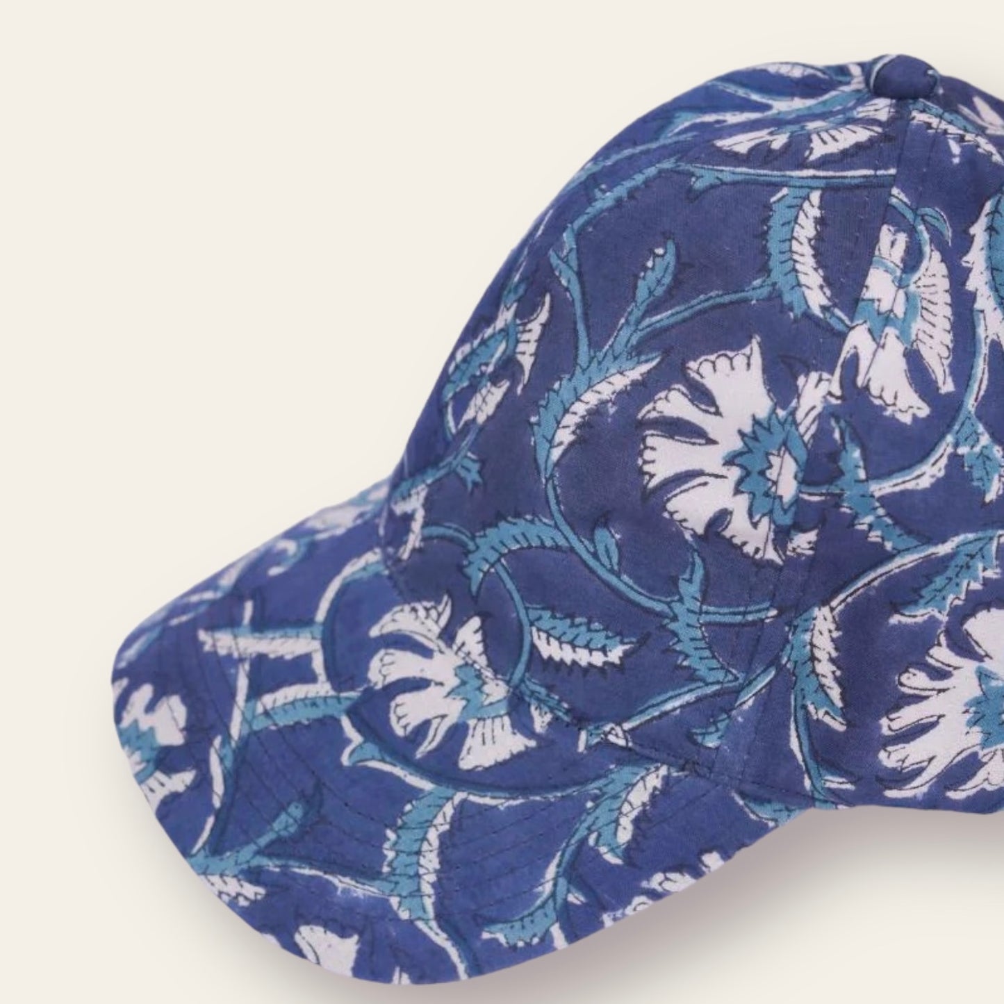 Printed Hat- Blue Bloom