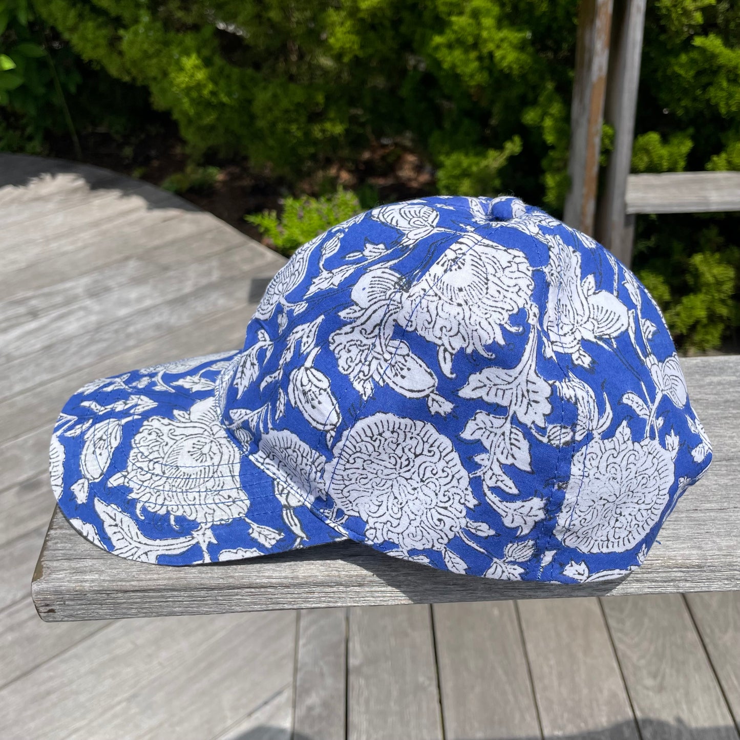 Printed Hat- Blue Blossom