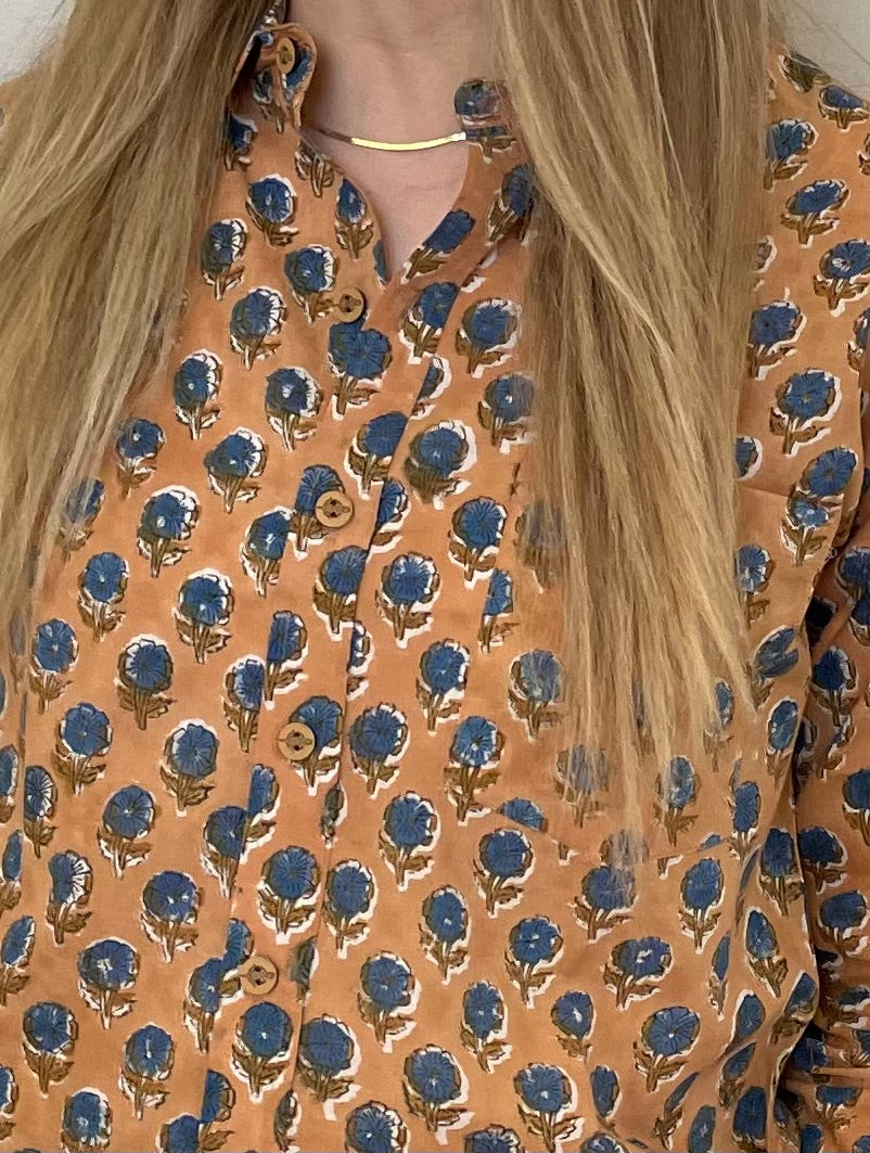 Long Sleeve Printed Button Down - Jaisalmer