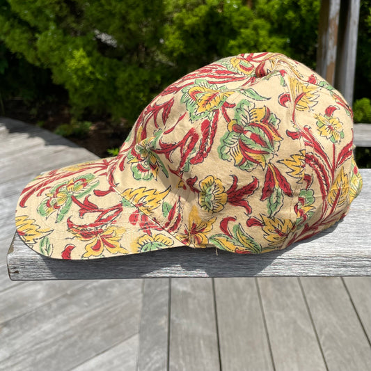 Printed Hat- Tan Gardenia