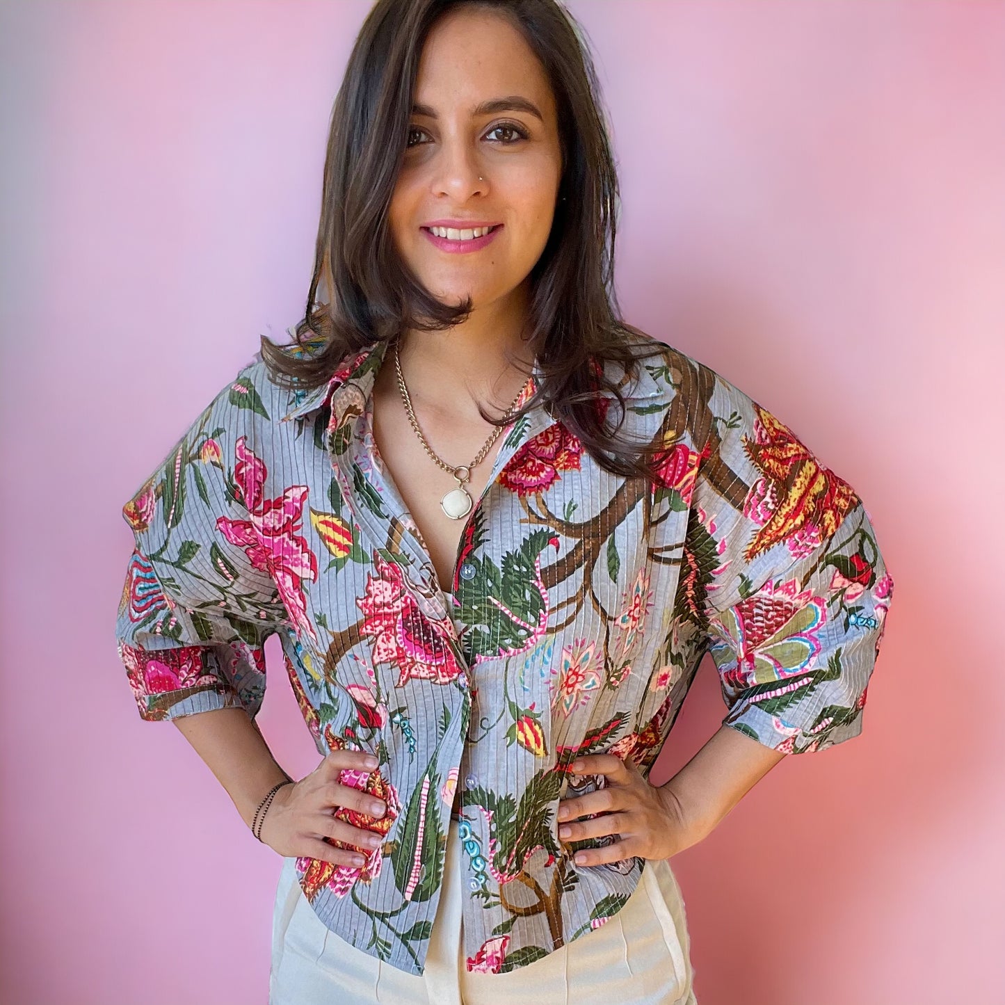 Tropical Cropped Shirt